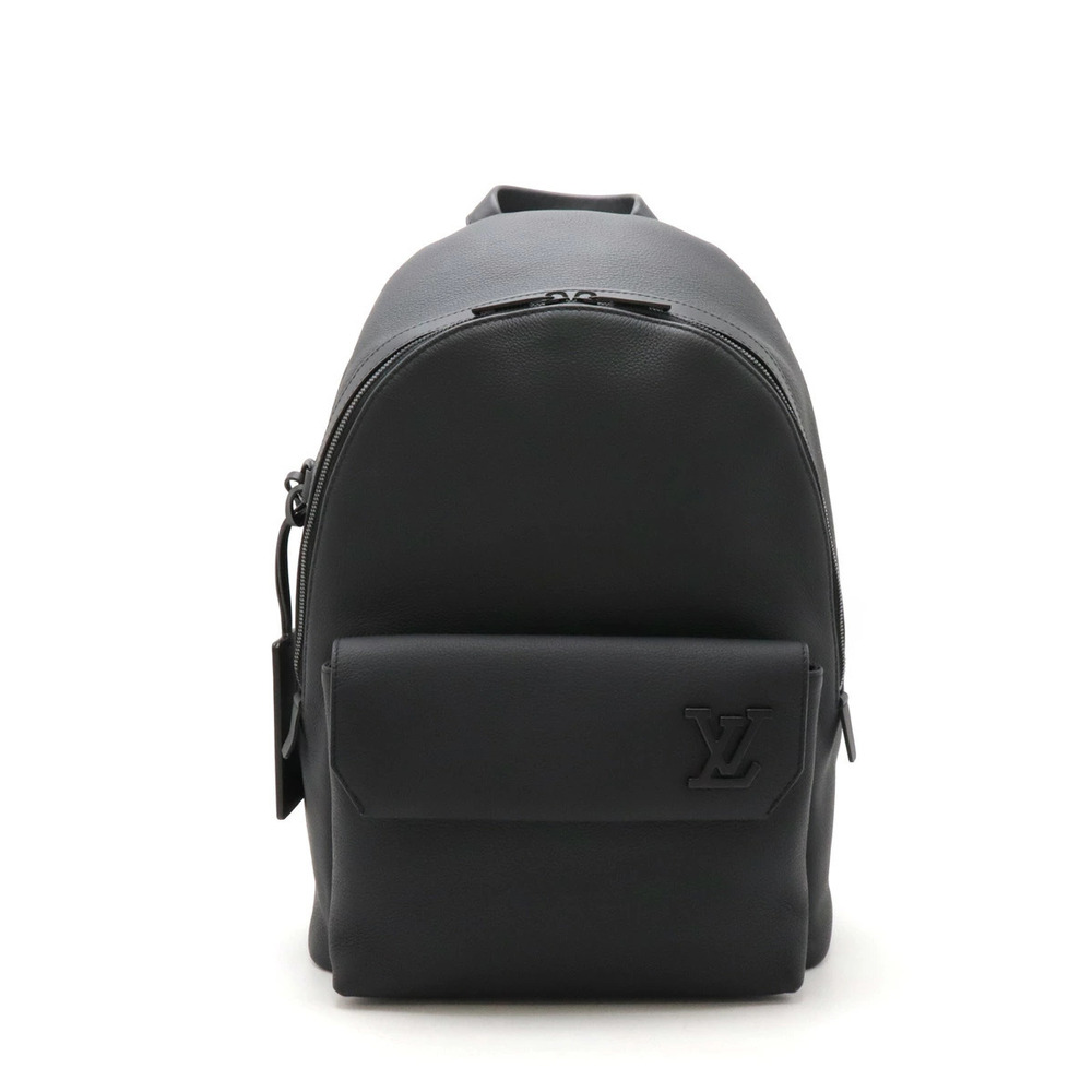 LOUIS VUITTON LV Aerogram Takeoff Backpack Rucksack Daypack Leather Noir Black